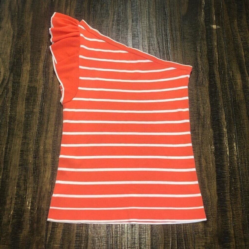 LILLY PULITZER Women’s Small Julie Sweater Tango Orange One Shoulder Tee Top